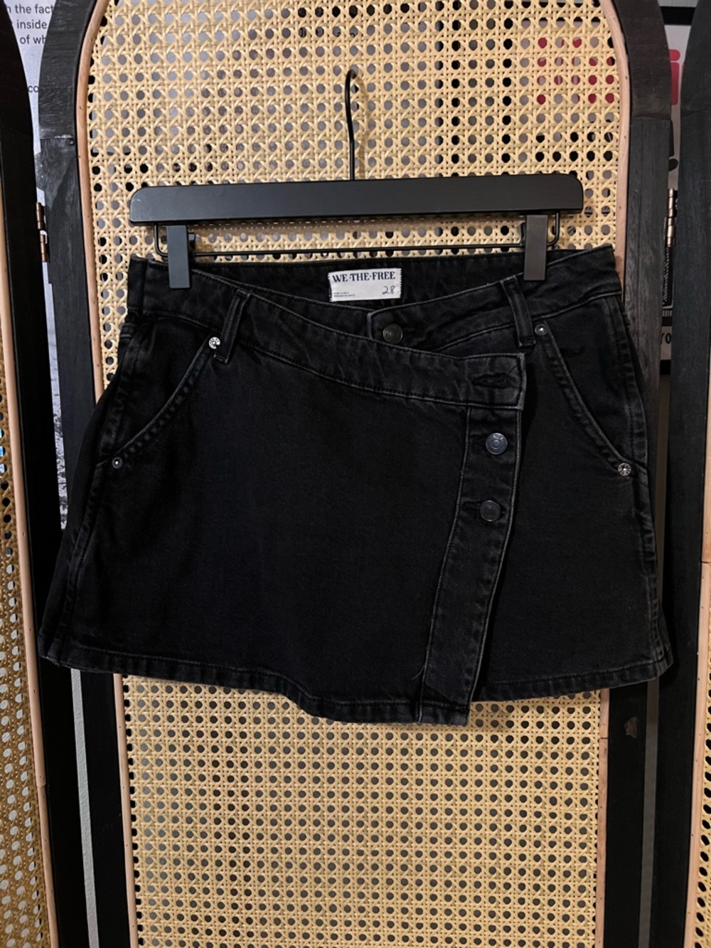 Free People Wynne Wrap Denim Mini Skirt